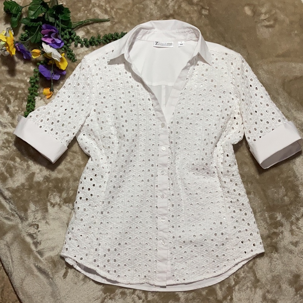 NY&C White Fitted Casual Blouse Shirt